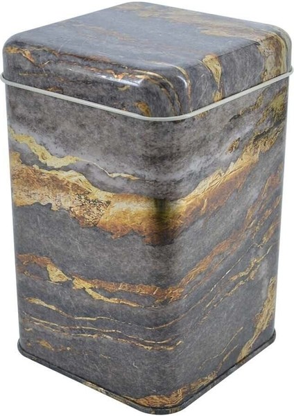 EF022-H8 Rock And Gold Desenli Kare Metal Saklama Kabı 11X11 cm fiyatları