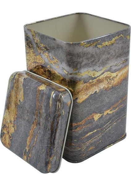 EF022-H8 Rock And Gold Desenli Kare Metal Saklama Kabı 11X11 cm indirimleri