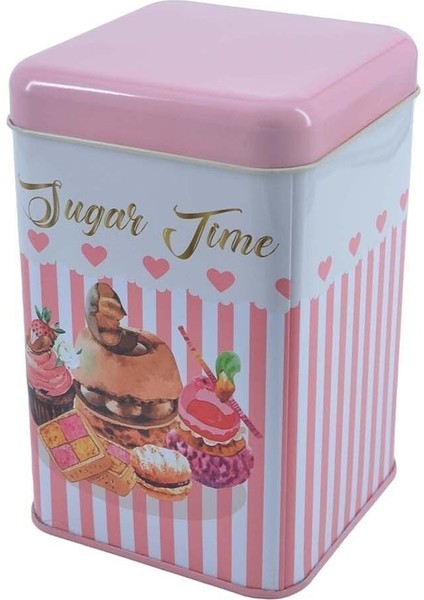 EF022-E8 Sprinkles Sugar Time Desenli Kare Metal Saklama Kabı 11X11 cm fiyatları