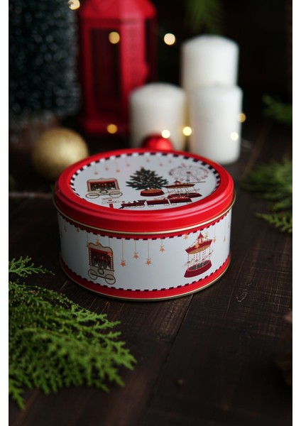 Yılbaşı Temalı 2'li Dekoratif Metal Kutu Seti 15,8x15,8x8 cm ve Ø14x6,6 cm fiyatları