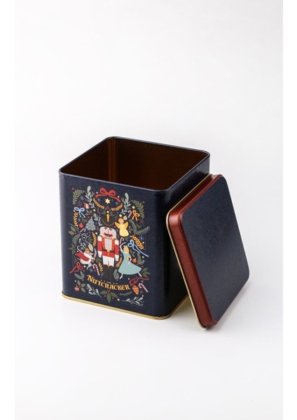 ER024-V1 Tales Nutcracker Desenli Kare Metal Saklama Kabı 12X12 cm modelleri
