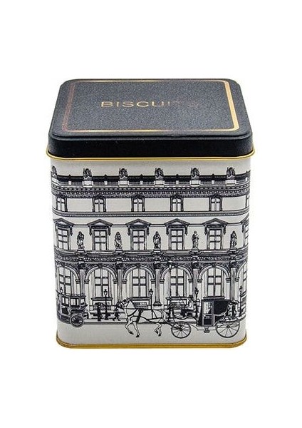 ER024-9I City Biscuits Desenli Kare Metal Saklama Kabı 12X12 cm fiyatları