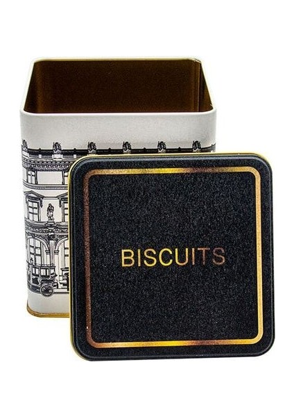 ER024-9I City Biscuits Desenli Kare Metal Saklama Kabı 12X12 cm modelleri