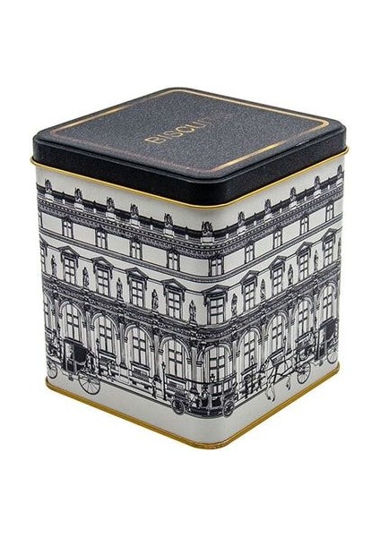 ER024-9I City Biscuits Desenli Kare Metal Saklama Kabı 12X12 cm fırsatları