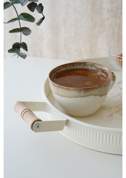 Ahşap Kulplu Yuvarlak Tepsi 29 cm fiyatları