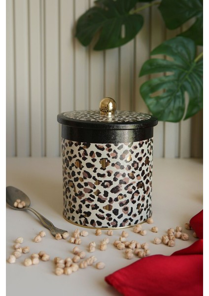 ER143-V4 Leo Desenli Yuvarlak Metal Saklama Kabı 14 cm modelleri