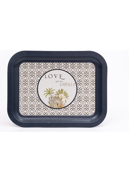 EE161-6I Forrest Grey Love Desenli Dikdörtgen Tepsi 23X31 cm fiyatları