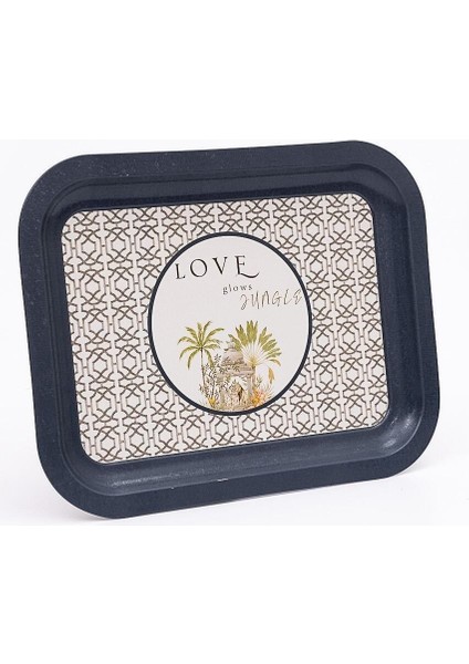 EE161-6I Forrest Grey Love Desenli Dikdörtgen Tepsi 23X31 cm modelleri