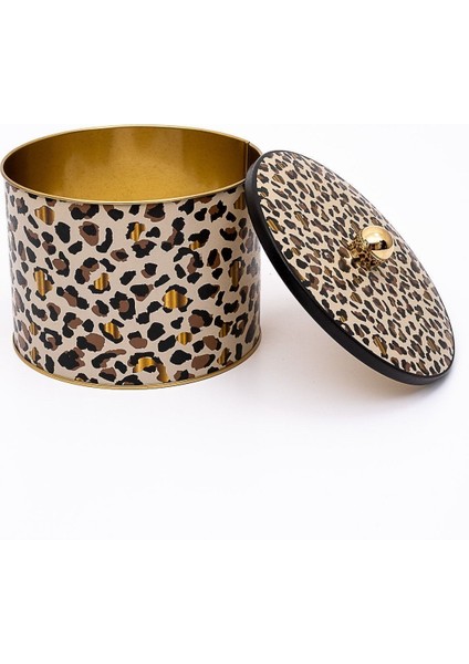 ER145-V4 Leo Desenli Yuvarlak Metal Saklama Kabı 17.5 cm indirimleri