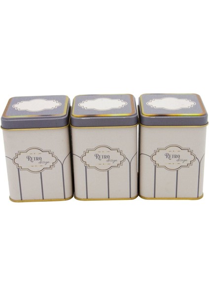 Kare Metal Saklama Kabı 75X75 3 Lü Set, Retro fiyatları