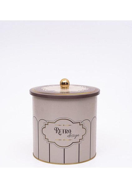 ER147-U6 Retro Desenli Yuvarlak Metal Saklama Kabı 17.5 cm fiyatları