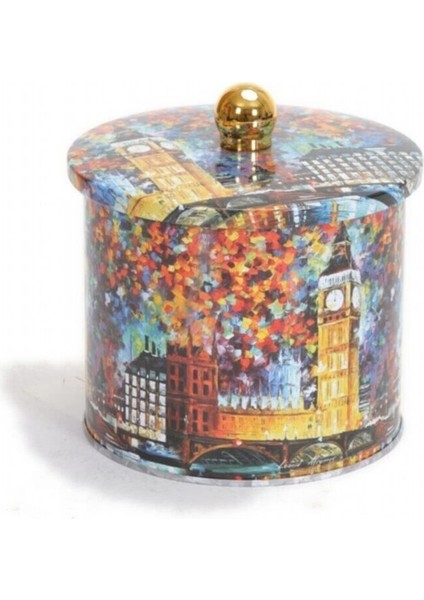 Afremov Big Ben Desenli Yuvarlak Çok Amaçlı Metal Erzak Saklama Kabı 2.1 lt - Çok Renkli modelleri