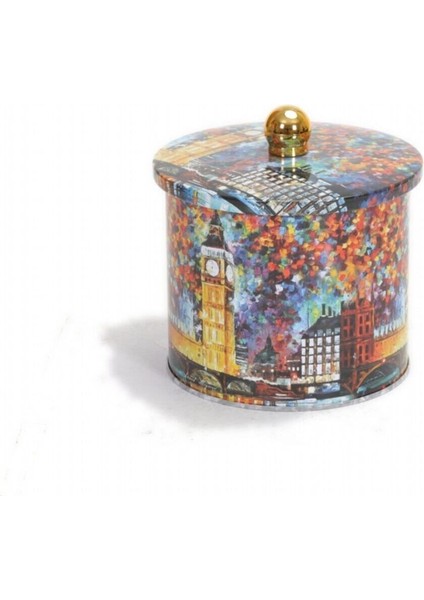 Afremov Big Ben Desenli Yuvarlak Çok Amaçlı Metal Erzak Saklama Kabı 2.1 lt - Çok Renkli fırsatları