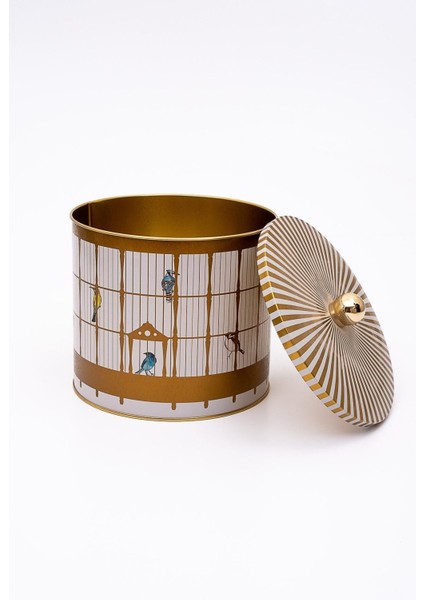 ER146-T7 Bird Cage Desenli Yuvarlak Metal Saklama Kabı 17.5 cm fiyatları
