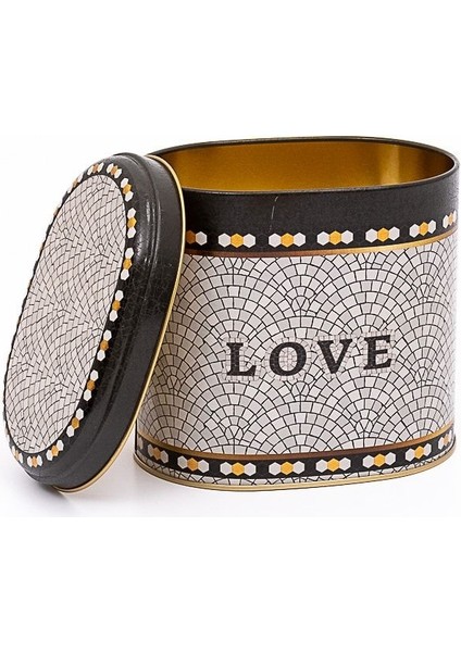 ER004-1E Mosaic Love Desenli Oval Metal Saklama Kabı 11X15 cm fiyatları