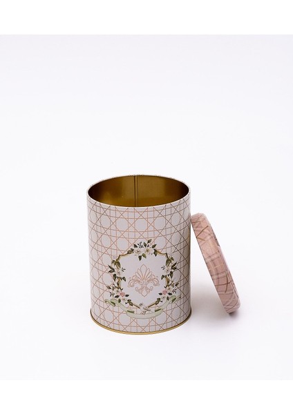 ER188-U7 Rosy Desenli Yuvarlak Metal Saklama Kabı 14 cm modelleri