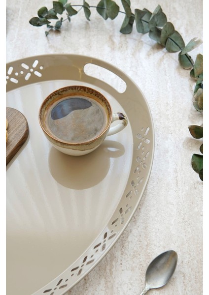 Metal Oval Servis Tepsisi, Büyük Tepsi, Çay Kahve Tepsisi fiyatları