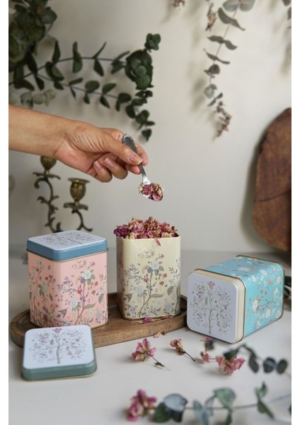 Kare Metal Saklama Kabı 75X75 3 Lü Set, Botanica