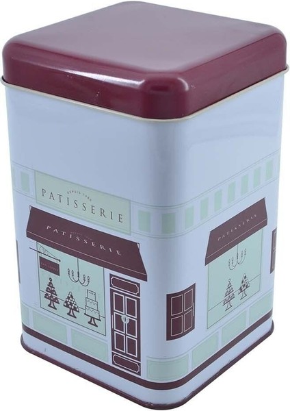 EF022-F7 Patisserie Home Desenli Kare Metal Saklama Kabı 11X11 cm fiyatları