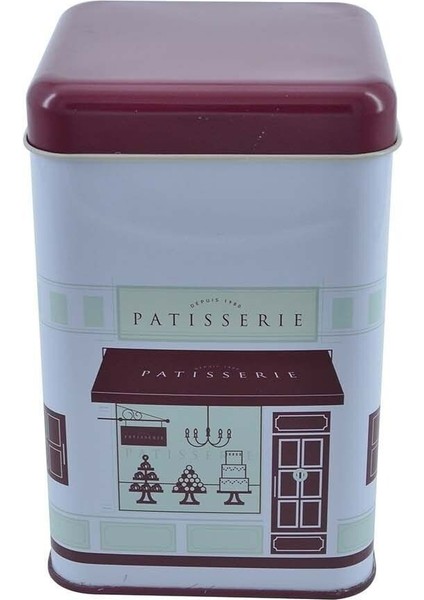 EF022-F7 Patisserie Home Desenli Kare Metal Saklama Kabı 11X11 cm modelleri