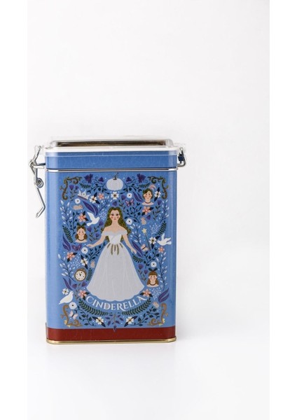 ER043-U9 Tales Cinderella Desenli Dikdörtgen Metal Saklama Kabı 8X10 cm fiyatları