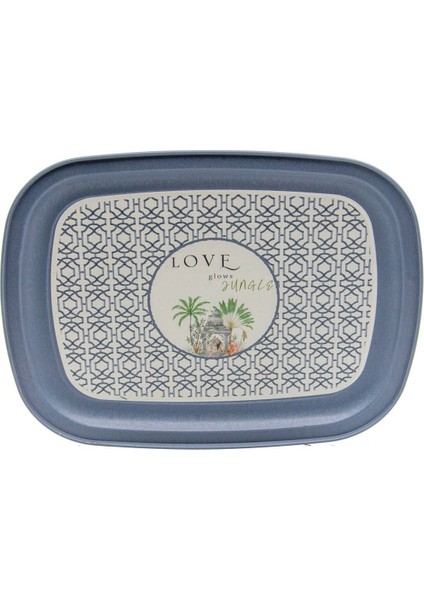 EE171-6I Forrest Grey Love Desenli Oval Tepsi 24X31 cm fiyatları