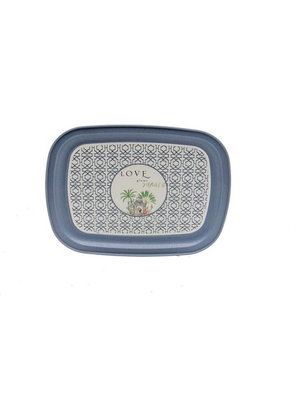 EE171-6I Forrest Grey Love Desenli Oval Tepsi 24X31 cm modelleri