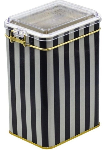 EF043-L8 Line Black(Dikey) Desenli Dikdörtgen Metal Saklama Kabı 8X10 cm fiyatları