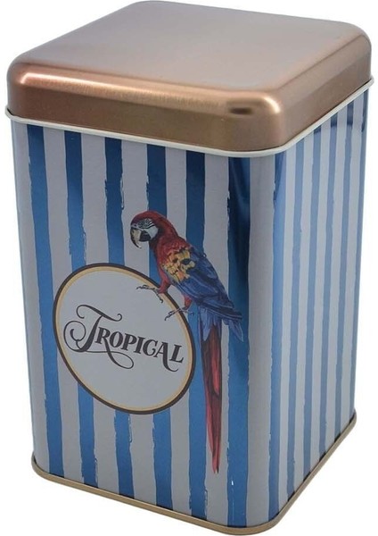EF022-F4 Safari Parrot Desenli Kare Metal Saklama Kabı 11X11 cm fiyatları