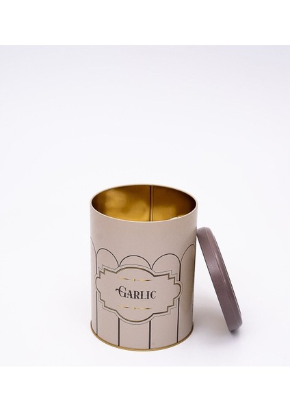 ER188-2M Retro Garlic Desenli Yuvarlak Metal Saklama Kabı 14 cm modelleri