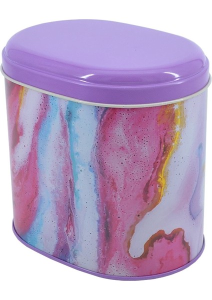 EF004-I5 Liquid Fuchia Desenli Oval Metal Saklama Kabı 11X15 cm fiyatları