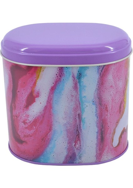 EF004-I5 Liquid Fuchia Desenli Oval Metal Saklama Kabı 11X15 cm modelleri