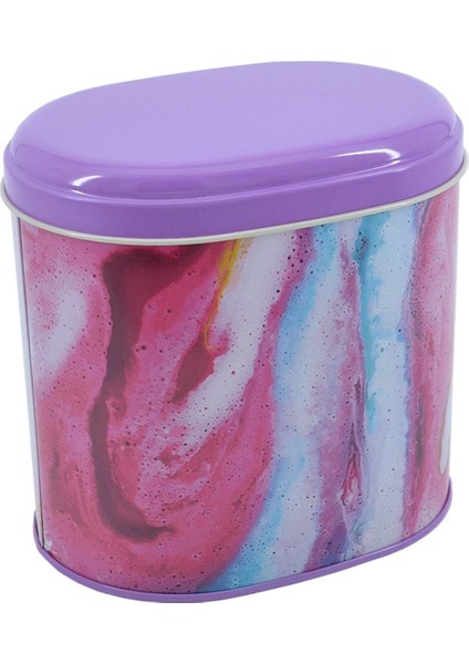EF004-I5 Liquid Fuchia Desenli Oval Metal Saklama Kabı 11X15 cm fırsatları