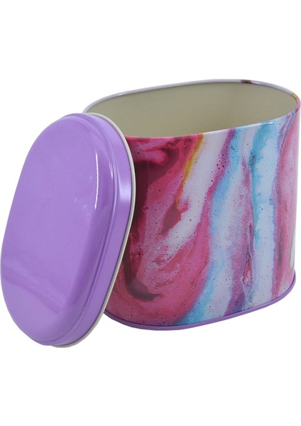 EF004-I5 Liquid Fuchia Desenli Oval Metal Saklama Kabı 11X15 cm indirimleri