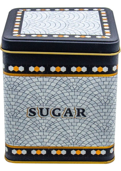 ER024-6D Mosaic Sugar Desenli Kare Metal Saklama Kabı 12X12 cm fiyatları