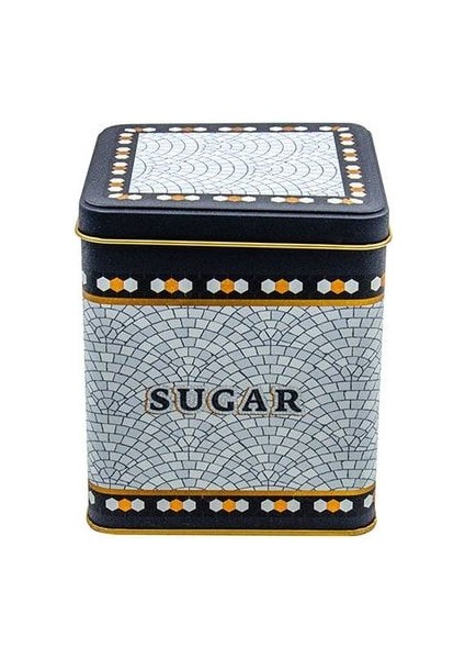 ER024-6D Mosaic Sugar Desenli Kare Metal Saklama Kabı 12X12 cm modelleri