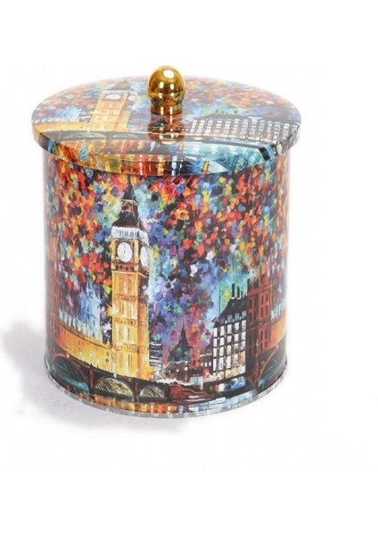 Afremov Desenli EF143-01 Metal Yuvarlak Kutu 140 x 150 Mm. Topuz Kulplu 2,4 Lt. fiyatları