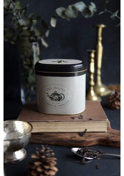 ER004-8F Azura Tea Desenli Oval Metal Saklama Kabı 11X15 cm