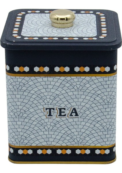 ER023-5D Mosaic Tea Desenli Kare Metal Saklama Kabı 12X12 cm fiyatları