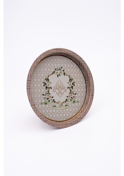 EE197-U7 Rosy Desenli Yuvarlak Tepsi 31.5 cm modelleri