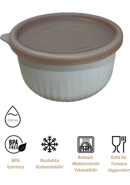 x Vipahmet Vakumlu Saklama Kabı, 0,50 Lt, Kumsal