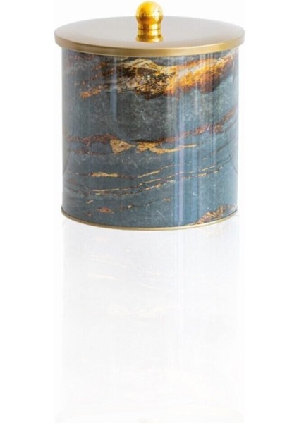 Taş Desenli Yuvarlak Çok Amaçlı Metal Erzak Saklama Kabı 4.5 lt - Siyah modelleri