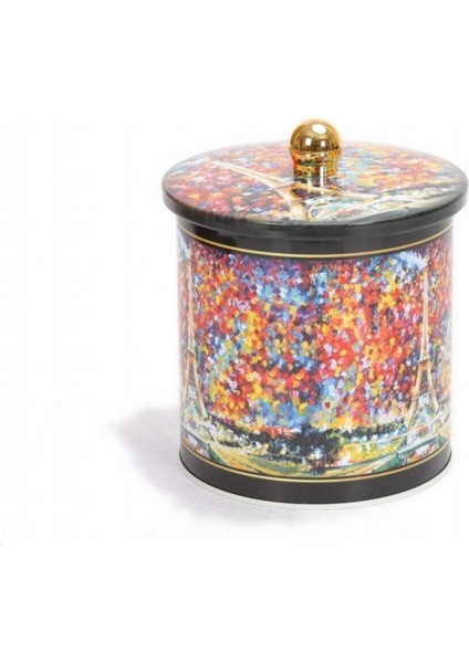 Afremov Desenli Yuvarlak Çok Amaçlı Metal Erzak Saklama Kabı 2.4 lt - Çok Renkli fırsatları