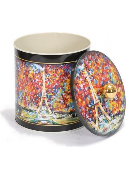 Afremov Desenli Yuvarlak Çok Amaçlı Metal Erzak Saklama Kabı 2.4 lt - Çok Renkli indirimleri