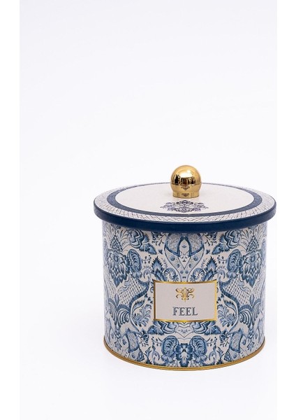 ER142-7E Azulejos Feel Desenli Yuvarlak Metal Saklama Kabı 14 cm fiyatları