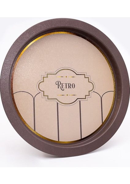 EE163-U6 Retro Desenli Yuvarlak Tepsi 36 cm fırsatları