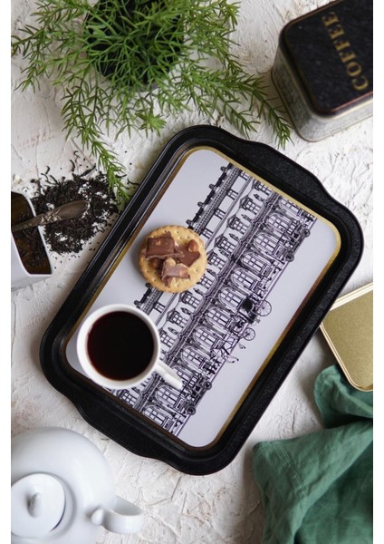 EE162-T9 City Desenli Dikdörtgen Tepsi 22X32 cm