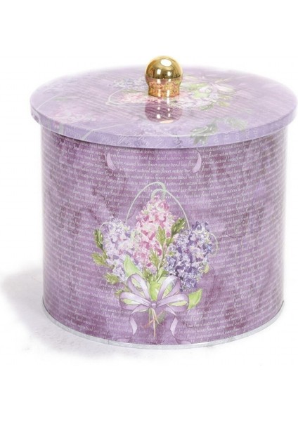 EF143-28 Metal Yuvarlak Kutu 140 x 150 Mm. Topuz Kulplu 2,4 Lt.