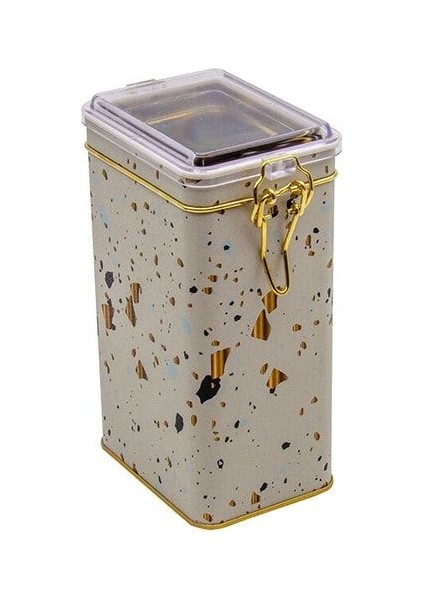 ER048-9G Terrazzo Cream Desenli Dikdörtgen Metal Saklama Kabı 8X10 cm modelleri