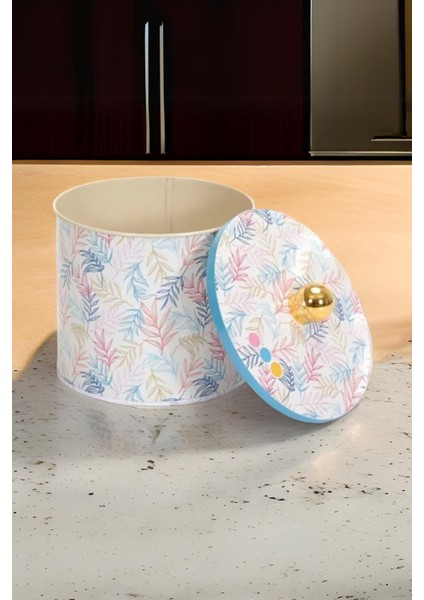 EF142-42 Metal Yuvarlak Kutu 140 x 125 mm Topuz Kulplu 2.1 lt